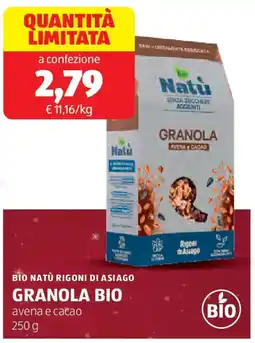 ALDI Bio natù rigoni di asiago granola bio offerta