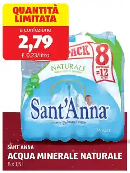 ALDI Sant'anna acqua minerale naturale offerta