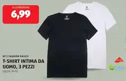 ALDI Up 2 fashion basics t-shirt intima da uomo, 3 pezzi offerta