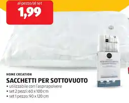 ALDI Home creation sacchetti per sottovuoto offerta
