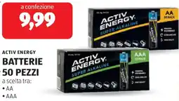 ALDI Activ energy batterie 50 pezzi offerta