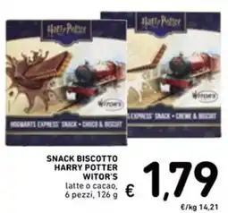 Spazio Conad Snack biscotto harry potter WITOR'S latte o cacao, 6 pezzi offerta