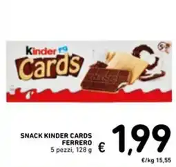 Spazio Conad Snack KINDER cards ferrero 5 pezzi offerta