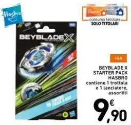 Spazio Conad Beyblade x starter pack hasbro contiene 1 trottola e 1 lanciatore, assortiti offerta