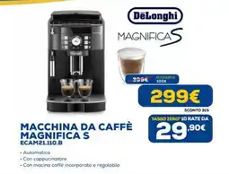 Euronics DeLonghi MACCHINA DA CAFFÈ MAGNIFICA S ECAM21.110.B offerta