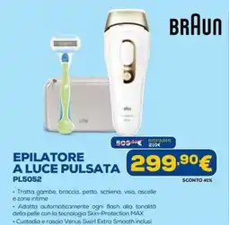 Euronics BRAUN EPILATORE A LUCE PULSATA PL5052 offerta