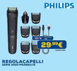 Euronics PHILIPS REGOLACAPELLI SERIE 3000 MG3920/15 offerta