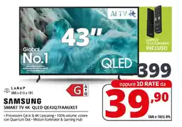 Comet SAMSUNG SMART TV 4K QLED QE43Q7FAAUXET offerta