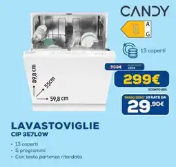 Euronics CANDY LAVASTOVIGLIE CIP 3E7LOW offerta
