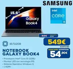 Euronics SAMSUNG NOTEBOOK GALAXY BOOK4 offerta