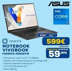 Euronics ASUS NOTEBOOK VIVOBOOK F1605VA-MB2167W offerta