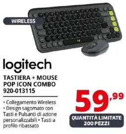 Comet logitech TASTIERA + MOUSE POP ICON COMBO 920-013115 offerta