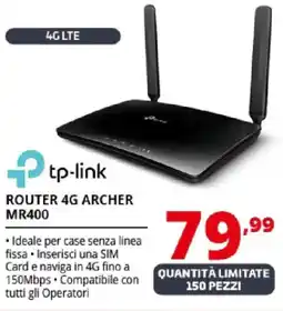 Comet tp-link ROUTER 4G ARCHER MR400 offerta