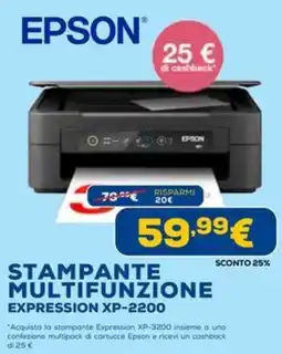 Euronics EPSON STAMPANTE MULTIFUNZIONE EXPRESSION XP-2200 offerta