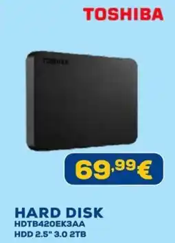 Euronics TOSHIBA HARD DISK HDTB420EK3AA HDD 2.5" 3.0 2TB offerta