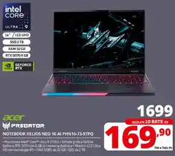 Comet Acer NOTEBOOK HELIOS NEO 16 AI PHN16-73-97PQ offerta