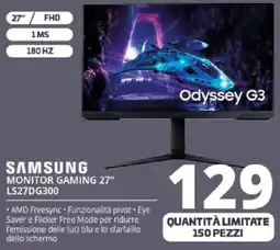 Comet SAMSUNG MONITOR GAMING 27" LS27DG300 offerta
