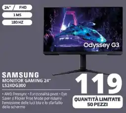 Comet SAMSUNG MONITOR GAMING 24" LS24DG300 offerta