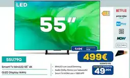 Euronics Hisense 55U79Q Smart TV MiniLED 55" 4K QLED Display 144Hz offerta