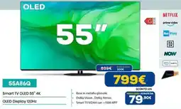 Euronics Hisense 55A86Q Smart TV OLED 55" 4K OLED Display 120Hz offerta