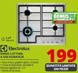 Comet Electrolux PIANO COTTURA A GAS EGS64362X offerta