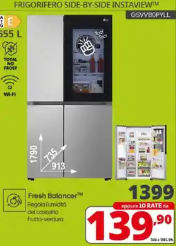 Comet LG FRIGORIFERO SIDE-BY-SIDE INSTAVIEW GSVV80PYLL offerta