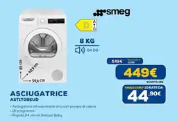 Euronics smeg ASCIUGATRICE AST1T08EUD offerta