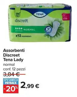 Carrefour Assorbenti Discreet Tena Lady offerta