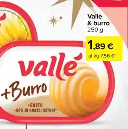 Carrefour Vallè & burro offerta