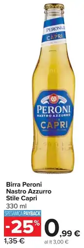Carrefour Birra Peroni Nastro Azzurro Stile Capri offerta