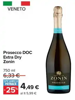 Carrefour Prosecco DOC Extra Dry Zonin offerta