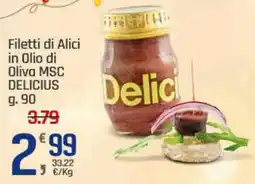 Supermercati Dok Filetti di Alici in Olio di Oliva MSC DELICIUS offerta