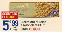 Supermercati Dok Cioccolato al Latte e Nocciole "GOLD" LINDT offerta