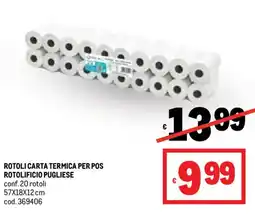 Metro Rotoli carta termica per pos rotolificio pugliese offerta