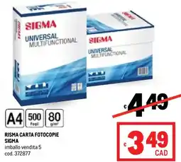 Metro Risma carta fotocopie SIGMA offerta