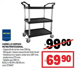 Metro Carrello 3 ripiani METRO PROFESSIONAL offerta