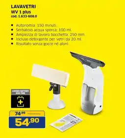 Euronics Karcher lavavetri WV 1 plus offerta