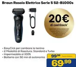 Euronics Braun Rasoio Elettrico Serie 5 52-B1000s offerta