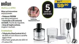 Euronics BRAUN Mixer ad immersione MQ55254MBK offerta