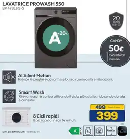 Euronics CANDY LAVATRICE PROWASH 550 BP 49BL8G-S offerta