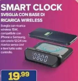 Euronics Smart clock sveglia con base di ricarica wireless offerta