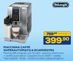 Euronics DeLonghi MACCHINA CAFFÈ SUPERAUTOMATICA ECAM35075S offerta