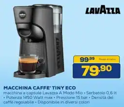 Euronics Lavazza macchina caffe' tiny eco offerta