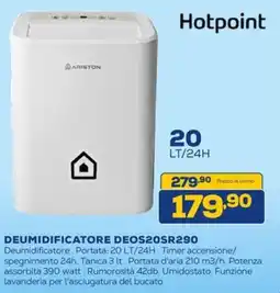 Euronics Hotpoint DEUMIDIFICATORE DEOS20SR290 offerta