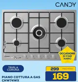 Euronics CANDY PIANO COTTURA A GAS CHW74WX offerta
