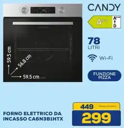 Euronics CANDY FORNO ELETTRICO DA INCASSO CA6N3B1HTX offerta