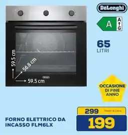 Euronics Delonghi forno elettrico da incasso flm6lx offerta
