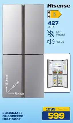 Euronics Hisense RQ515N4AC2 FRIGORIFERO MULTIDOOR offerta