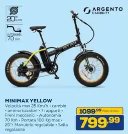 Euronics Argento e-mobility minimax yellow offerta