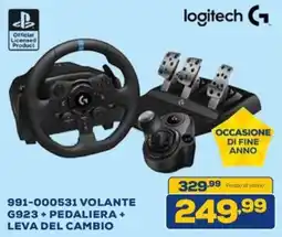 Euronics logitech 991-000531 VOLANTE G923 + PEDALIERA + LEVA DEL CAMBIO offerta